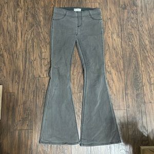 Free people gray stretchy flare bell bottoms